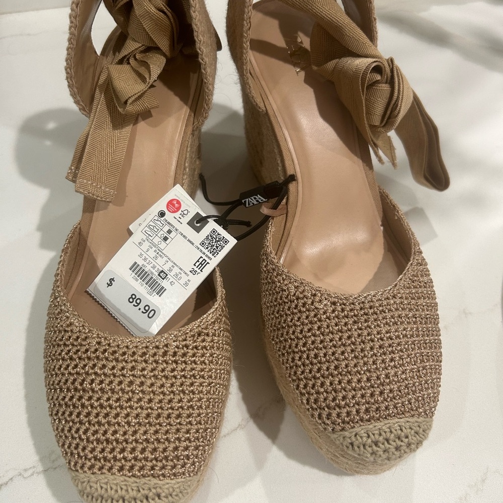 Zara Lace Up Wedge Sandals